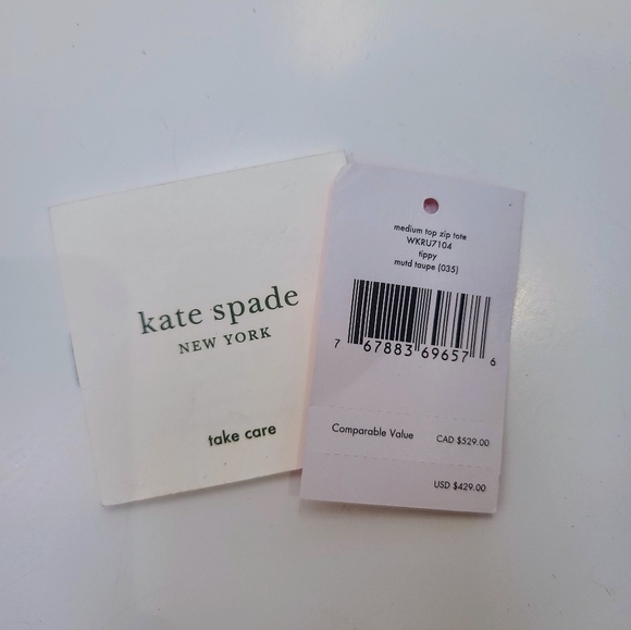 KATE SPADE NEW YORK "TIPPY" MEDIUM TOP ZIP TOTE - Picture 8 of 8